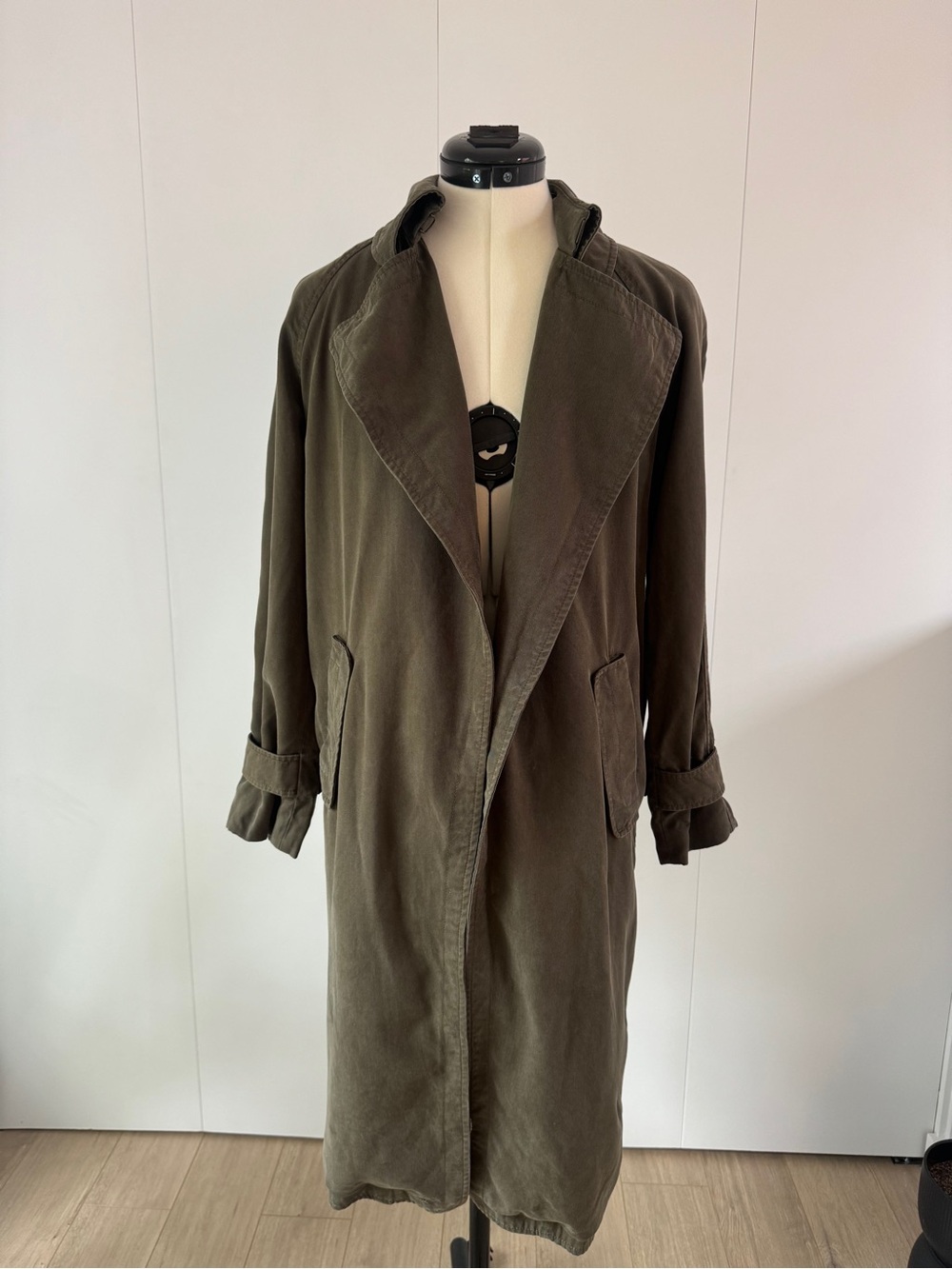 Babaton Olive Green Long Trench Coat